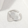 Wholesale Simple Electroplated Heartshaped Stainless Steel Open Ring Bracelet For Women