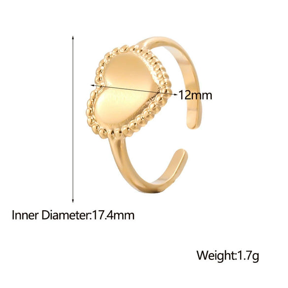 Wholesale Simple Electroplated Heartshaped Stainless Steel Open Ring Bracelet For Women
