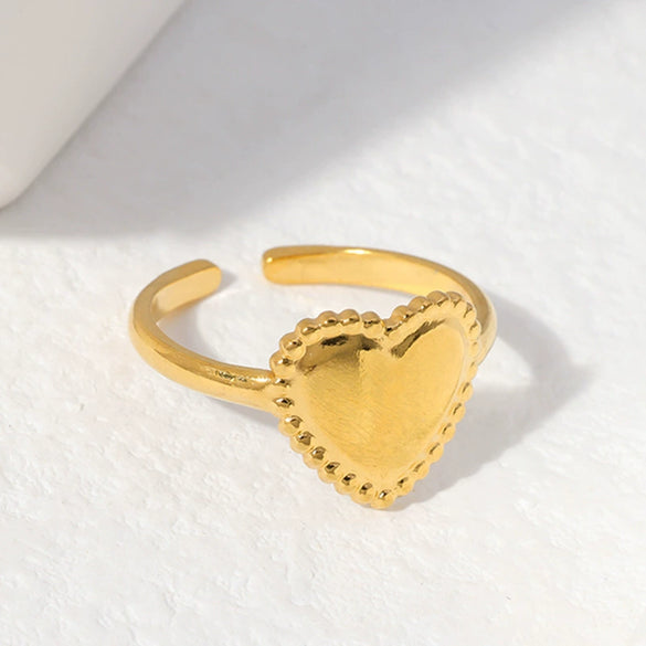 Wholesale Simple Electroplated Heartshaped Stainless Steel Open Ring Bracelet For Women