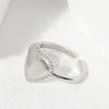 Wholesale Simple Electroplated Heartshaped Stainless Steel Open Ring Bracelet For Women