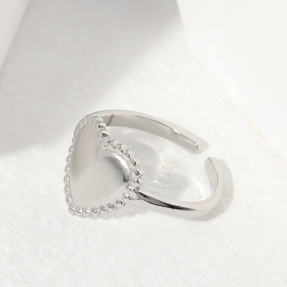 Wholesale Simple Electroplated Heartshaped Stainless Steel Open Ring Bracelet For Women