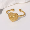 Wholesale Simple Electroplated Stainless Steel Heart Shape Ring Jewelry For Women