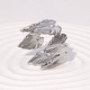 Wholesale Simple Electroplated Stainless Steel Leafshaped Women's Ring Hand Jewelry