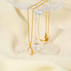 Wholesale Simple Electroplated Titanium Steel Water Drop Pendant Oshaped Chain Necklace For Women