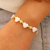 Wholesale Simple Electroplated Zinc Alloy Heart Beaded Necklace And Bracelet Set For Women