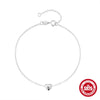 Wholesale Simple Elegant All Match Heart Shaped Glossy S925 Sterling Silver Electroplated Women's Bracelet