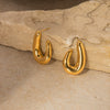 Wholesale Simple Elegant Female Titanium Hoop Earrings With Spiral And Geometric Design Electroplated Stainless Steel