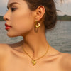 Wholesale Simple Elegant Female Titanium Hoop Earrings With Spiral And Geometric Design Electroplated Stainless Steel
