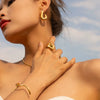 Wholesale Simple Elegant Female Titanium Hoop Earrings With Spiral And Geometric Design Electroplated Stainless Steel