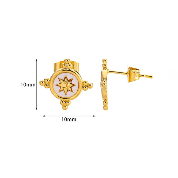 Wholesale Simple Elegant Geometric Star Copper Earrings With Electroplating Treatment
