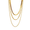 Wholesale Simple Elegant Multi Layer Titanium Steel Chain Necklace With Geometric Pattern And Electroplating For Women