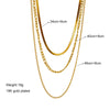 Wholesale Simple Elegant Multi Layer Titanium Steel Chain Necklace With Geometric Pattern And Electroplating For Women