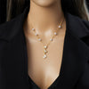 Wholesale Simple Elegant Retro Titanium Steel Necklace With Pearl Butterfly Pendant Tassel Design Geometric Pattern Electroplating