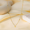 Wholesale Simple Elegant Sequined Geometric Fivepointed Star Goldplated Titanium Steel Necklace For Women With Oshaped Chain