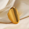 Wholesale Simple Exaggerated Geometric Stainless Steel Electroplated Ring For Ladies