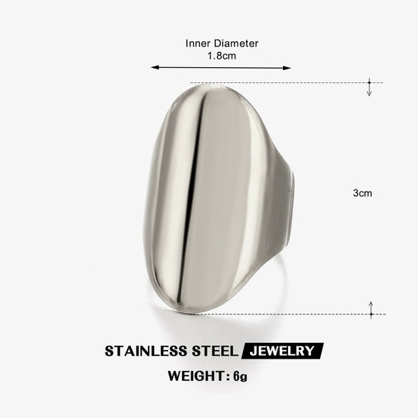 Wholesale Simple Exaggerated Geometric Stainless Steel Electroplated Ring For Ladies