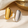 Wholesale Simple Exaggerated Geometric Stainless Steel Electroplated Ring For Ladies