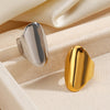 Wholesale Simple Exaggerated Geometric Stainless Steel Electroplated Ring For Ladies