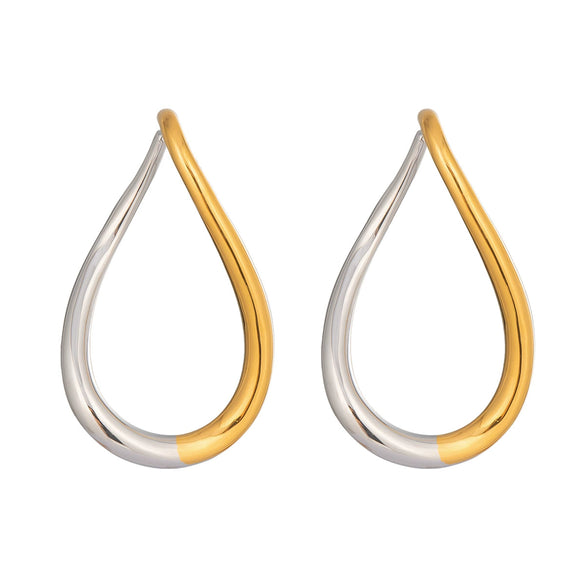 Wholesale Simple Exaggerated Gold Water Drop Earrings For Women Stainless Steel Electroplated
