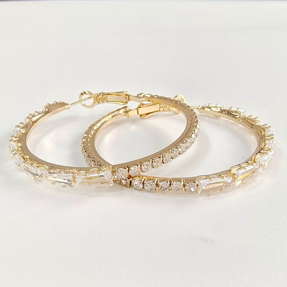 Wholesale Simple Exaggerated Large Circle Microinlaid Zircon Copper Earrings With Constellation Pattern And Electroplating Treatment For Children