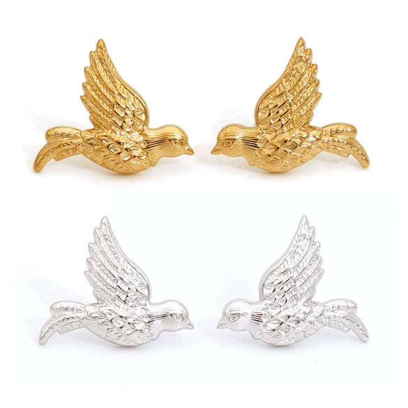 Wholesale Simple Exquisite Animal Zodiac Bird Earrings Stainless Steel Electroplated