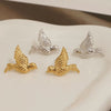 Wholesale Simple Exquisite Animal Zodiac Bird Earrings Stainless Steel Electroplated