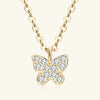 Wholesale Simple Exquisite Butterfly Moissanite S925 Sterling Silver Jewelry Pendant Clavicle Chain With Insect Pattern And Electroplating For Women