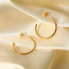 Wholesale Simple Fashion Earrings In Geometric Style Made Of 18K Gold Plated Stainless Steel For Women With Electroplating Treatment