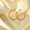 Wholesale Simple Fashion Earrings In Geometric Style Made Of 18K Gold Plated Stainless Steel For Women With Electroplating Treatment