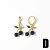 Wholesale Simple Fashion Fruit Cherry Earrings For Women Copper Gold Plated Electroplated