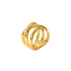 Wholesale Simple Fashion Geometric Line Ring Earrings Stainless Steel 18K Gold Plated