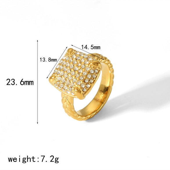 Wholesale Simple Fashion Geometric Line Ring Earrings Stainless Steel 18K Gold Plated