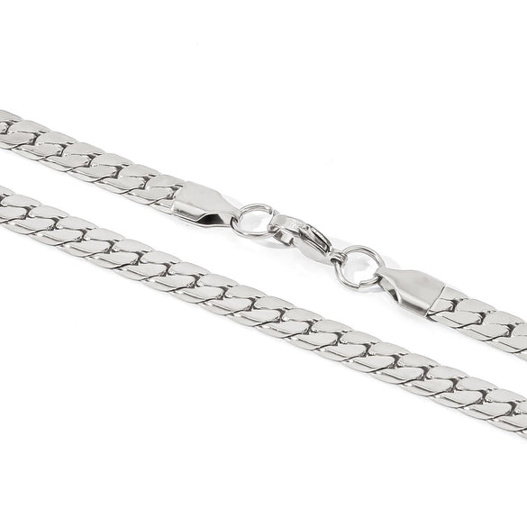 Wholesale Simple Fashion Gold Plated Necklace With Geometric And Wave Pattern Flat Square Encryption Grinding Chain