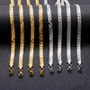 Wholesale Simple Fashion Gold Plated Necklace With Geometric And Wave Pattern Flat Square Encryption Grinding Chain