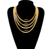 Wholesale Simple Fashion Gold Plated Necklace With Geometric And Wave Pattern Flat Square Encryption Grinding Chain