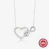 Wholesale Simple Fashion Heart Shaped S925 Sterling Silver Diamond Horoscope Infinite Infinity Ladies Necklace With Electroplating