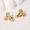 Wholesale Simple Fashion 18K Goldplated Sweet Stainless Steel Bow Earrings For Women
