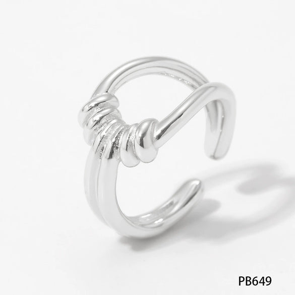 Wholesale Simple Fashion Knot Twist Geometric Stainless Steel Ring With Electroplating For Women