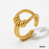 Wholesale Simple Fashion Knot Twist Geometric Stainless Steel Ring With Electroplating For Women