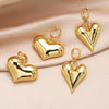 Wholesale Simple Fashion Love Heart Pendant Earrings For Women Copper Gold Plated