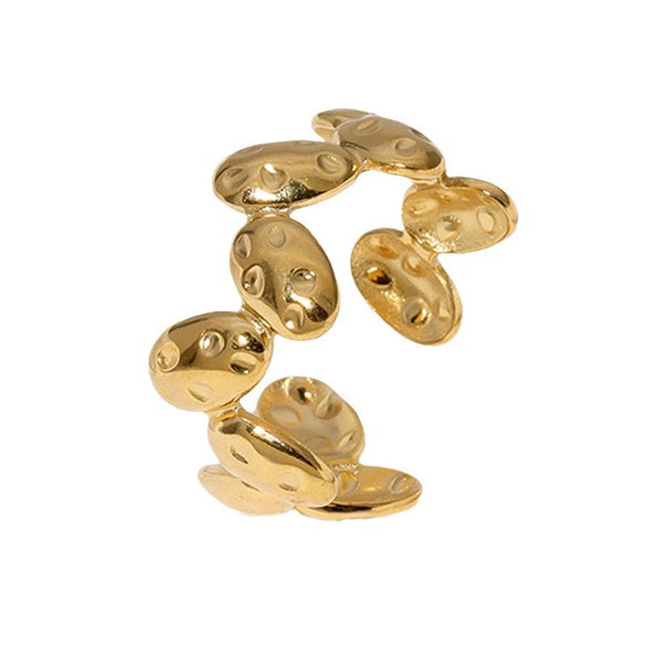 Wholesale Simple Fashion Open Stainless Steel Ring With Geometric Pattern And Electroplating Treatment