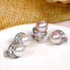 Wholesale Simple Fashion Round Zircon Artificial Pearl Earrings For Female Copper Material With Geometric Pattern