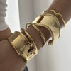 Wholesale Simple Fashionable Irregular Geometric Electroplated Stainless Steel Vshaped Bracelet