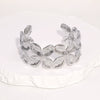 Wholesale Simple Flower Design Electroplated Stainless Steel Open Bracelet