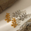 Wholesale Simple Flower Titanium Steel And Stainless Steel Earrings With Pvd Furnace Real Gold Electroplating For Women