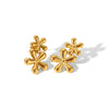 Wholesale Simple Flower Titanium Steel And Stainless Steel Earrings With Pvd Furnace Real Gold Electroplating For Women