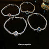 Wholesale Simple Flower Zircon Inlaid Copper Bracelet For Women With Geometric Styling And Light Luxury Niche Temperament