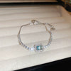 Wholesale Simple Flower Zircon Inlaid Copper Bracelet For Women With Geometric Styling And Light Luxury Niche Temperament