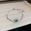 Wholesale Simple Flower Zircon Inlaid Copper Bracelet For Women With Geometric Styling And Light Luxury Niche Temperament