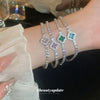 Wholesale Simple Flower Zircon Inlaid Copper Bracelet For Women With Geometric Styling And Light Luxury Niche Temperament